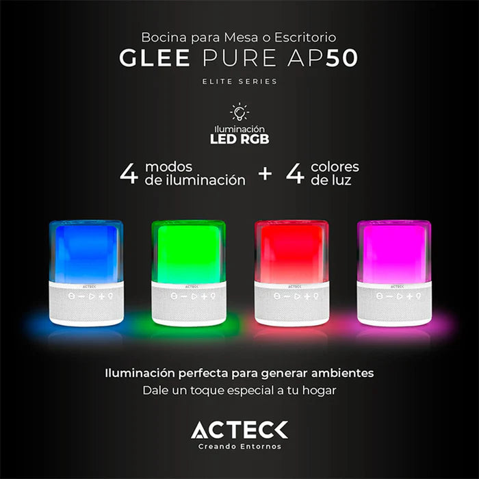 Bocina Acteck Glee Pure Ap50 Bt 40W Bateria Recargable Blanco (AC-936415)