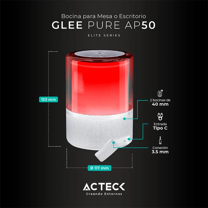 Bocina Acteck Glee Pure Ap50 Bt 40W Bateria Recargable Blanco (AC-936415)