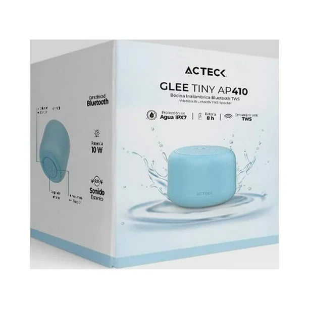 Bocina Acteck Glee Tiny Ap410 Bt5.0 Ipx7 Tipo-C 8hrs Azul AC-935067