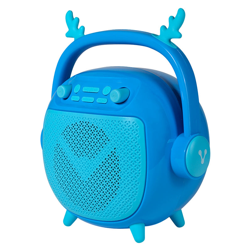 Bocina Infantil Vorago Bsp-205-Bl 4 Pulgadas Luz Led Usb Tipo C Efecto De Voces Microfono Azul