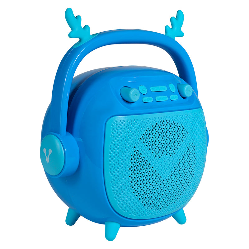 Bocina Infantil Vorago Bsp-205-Bl 4 Pulgadas Luz Led Usb Tipo C Efecto De Voces Microfono Azul