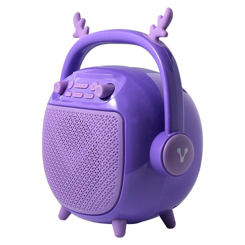 Bocina Infantil Vorago Bsp-205-Bl  4 Pulgadas Luz Led Usb Tipo C Efecto De Voces Microfono Purpura