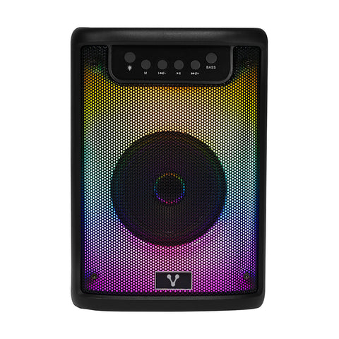 Bocina Karaoke Bafle Vorago Ksp-205  4 Pulgadas Rgb Hasta 4 Hrs De Musica Micro Sd Tws Usb 3.5 Mm