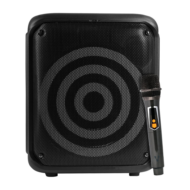 Bocina Karaoke Bluetooth Vorago Ksp-350 Rgb 8" Micrófono Inalámbrico Microsd Usb-A 3.5Mm Negro