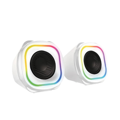 Bocina Usb Gamer Glimm Quad Bg555 2.0 Bt Rgbcontrol Dig 10Wts Blanco Br-937023