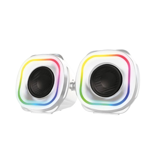 Bocina Usb Gamer Glimm Quad Bg555 2.0 Bt Rgbcontrol Dig 10Wts Blanco Br-937023