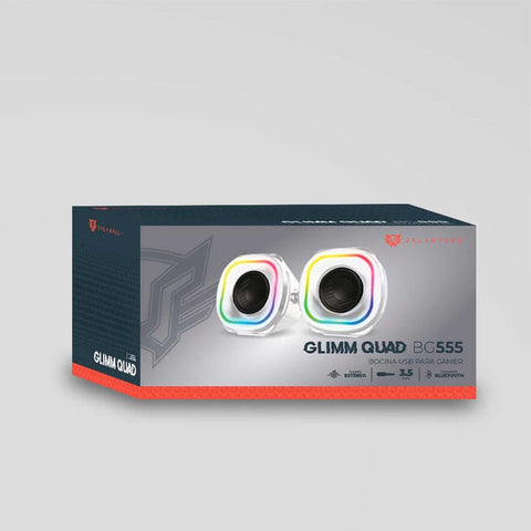 Bocina Usb Gamer Glimm Quad Bg555 2.0 Bt Rgbcontrol Dig 10Wts Blanco Br-937023
