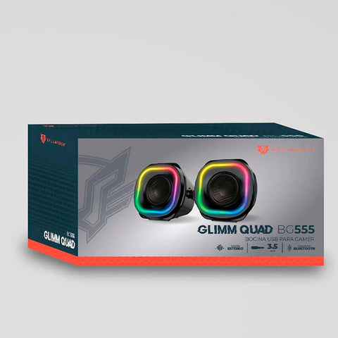 Bocina Usb Gamer Glimm Quad Bg555 2.0 Bt Rgbcontrol Dig 10Wts Negro