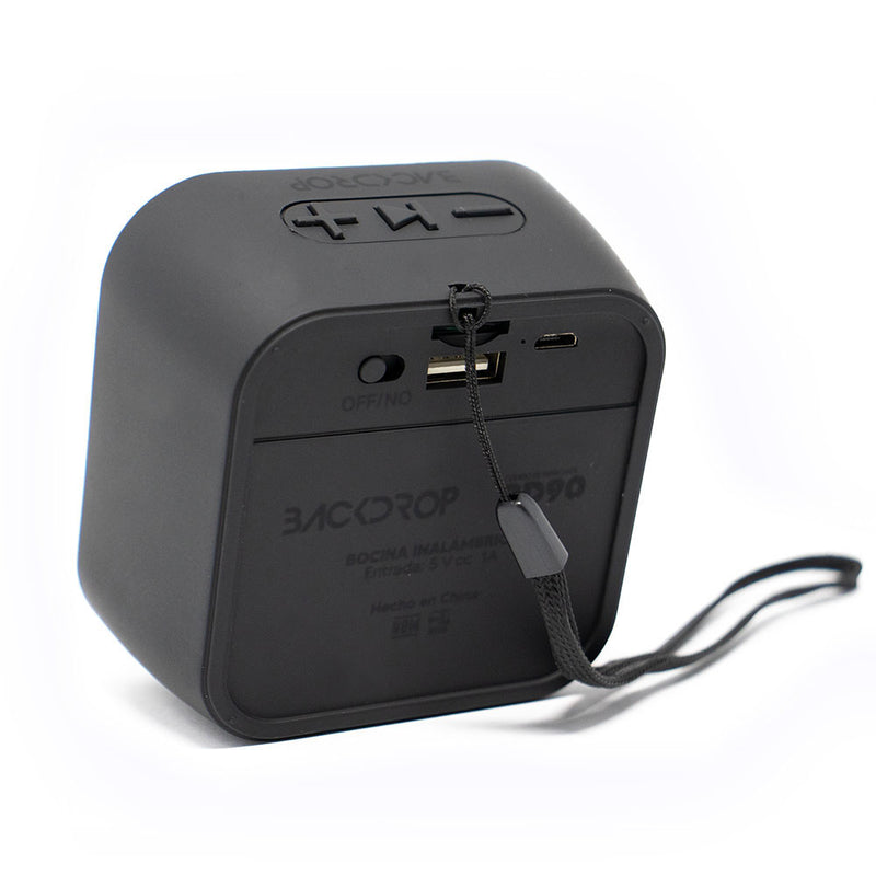 Bocina bluetooth Backdrop Potencia de 3W, SD Card, Manos Libres, Bluetooth, Radio FM y USB. Color negro. Modelo BD90
