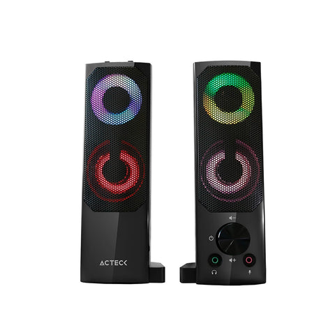Bocinas 2.0 Acteck Brick AS450, USB A 6 W, Conexión 3.5 Negro (AC-935258)