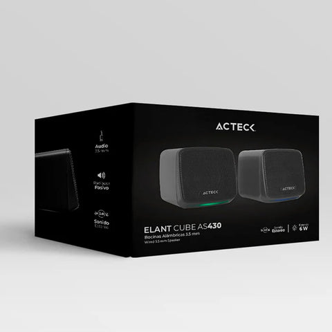 Bocinas 2.0 Acteck Cube As430, Usb A 6W, Conexión 3.5MM, Color Negro - (AC-935265)