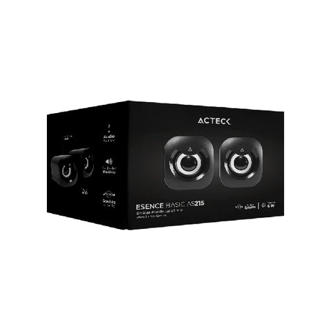 Bocinas Acteck Esence Basic As215, usb, Iluminación Led - Negro