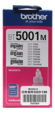 Botella De Tinta Brother Bt5001m Magenta 5,000 Paginas