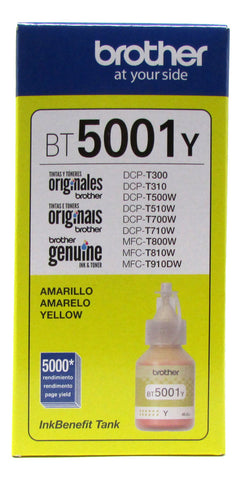 Botella De Tinta Brother Bt5001y Amarillo 5,000 Paginas