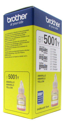 Botella De Tinta Brother Bt5001y Amarillo 5,000 Paginas