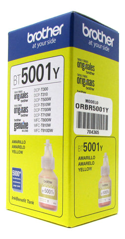 Botella De Tinta Brother Bt5001y Amarillo 5,000 Paginas