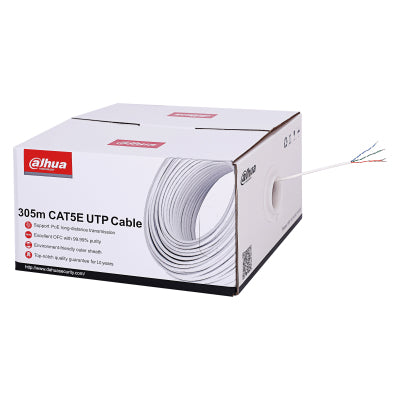 Bobina de Cable UTP Blanco 100  Cobre/ Categoria 5e/ 305 Metros/ CPR Eca/ Video y Redes/ Compatible con Alimentación PoE NB -