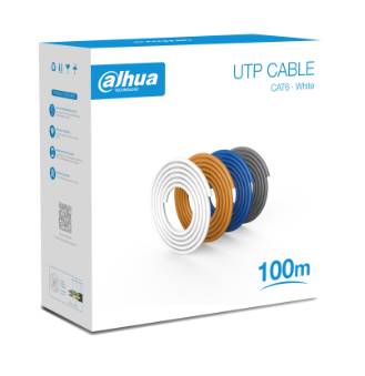 Bobina de 100 Mts de Cable UTP Cat6/ 100  Cobre/ Color Blanco/ Cubierta Retardante de Flama con Certificación CE CPR Eca/ Ideal para Video y Redes NB -