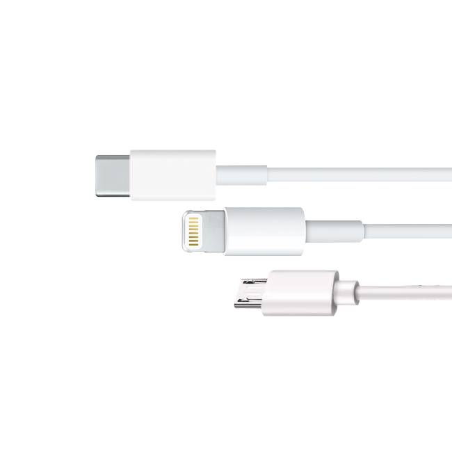 Cable 3 en 1 . 1 metro de largo . Con entrada USB A - USB C y MICRO USB DB-G-3.1