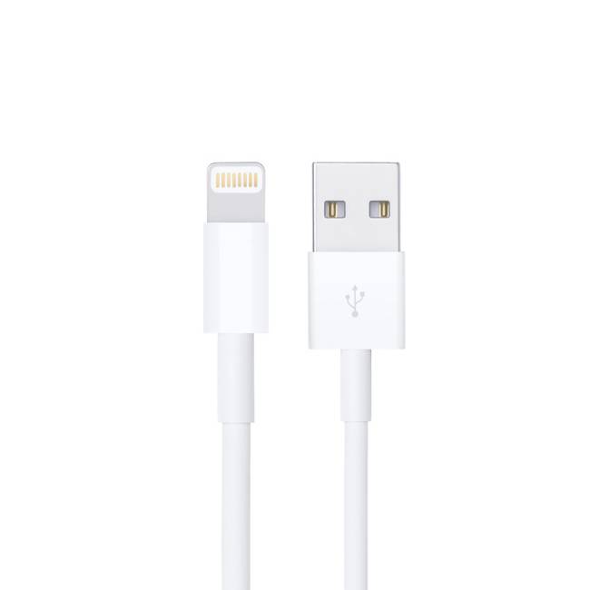 Cable USB A a LIGHTNING - color blanco. 1 metro de largo. Alta resistencia de materiales y carga rápida DB-G-USBLB