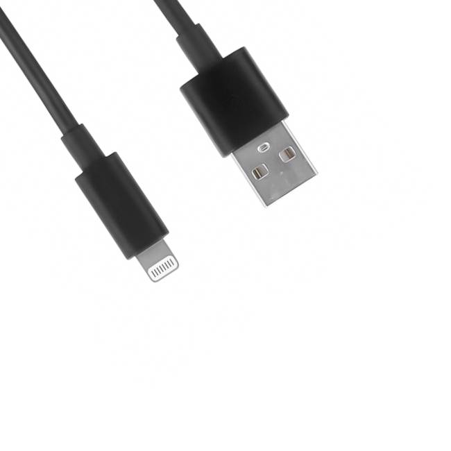 Cable USB A a LIGHTNING - color negro. 1 metro de largo. Alta resistencia de materiales y carga rápida DB-G-USBLN