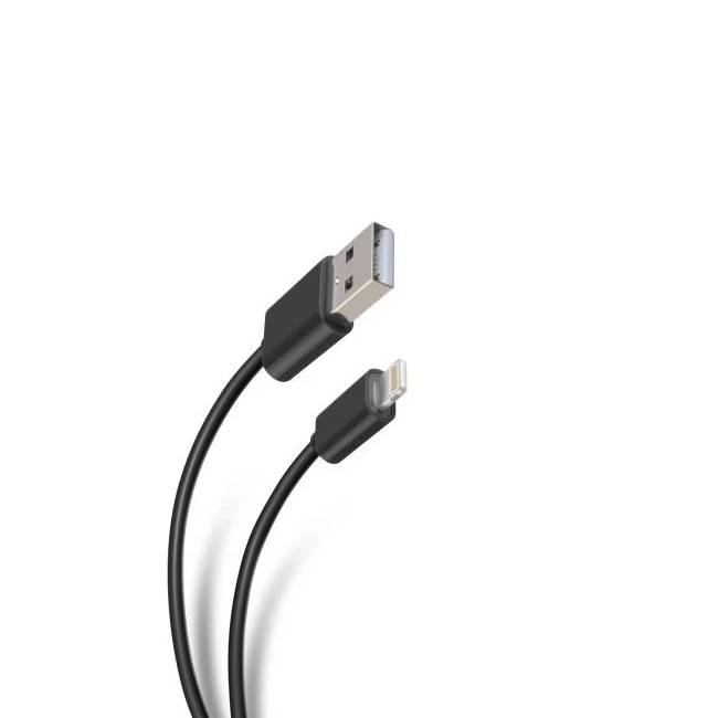 Cable USB A a LIGHTNING - color negro. 1 metro de largo. Alta resistencia de materiales y carga rápida DB-G-USBLN