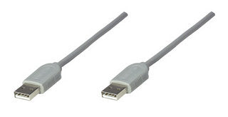 Cable USB A a A - gris, 1.8 m. onecta un hub o dispositivo USB a un hub USB o a una computadora compatible USB - 317887 