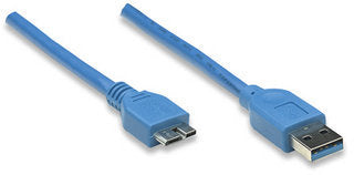 Cable para Dispositivos USB Micro-B de SúperVelocidad; USB 3.2 Gen 1 - A Macho/ SuperSpeed Micro-B Macho, 5 Gbps, 2 m, Azul - 325424