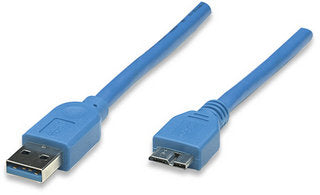 Cable para Dispositivos USB Micro-B de SúperVelocidad; USB 3.2 Gen 1 - A Macho/ SuperSpeed Micro-B Macho, 5 Gbps, 2 m, Azul - 325424 