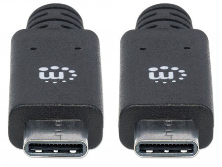 Cable USB Tipo C MANHATTAN USB-C macho a USB-C macho - USB C, USB C, Macho/Macho, 1 m, Negro