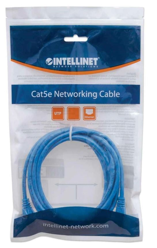 Cable de Red INTELLINET 342575 Cat6 - 1 m, RJ-45, RJ-45, Macho/Macho, Azul