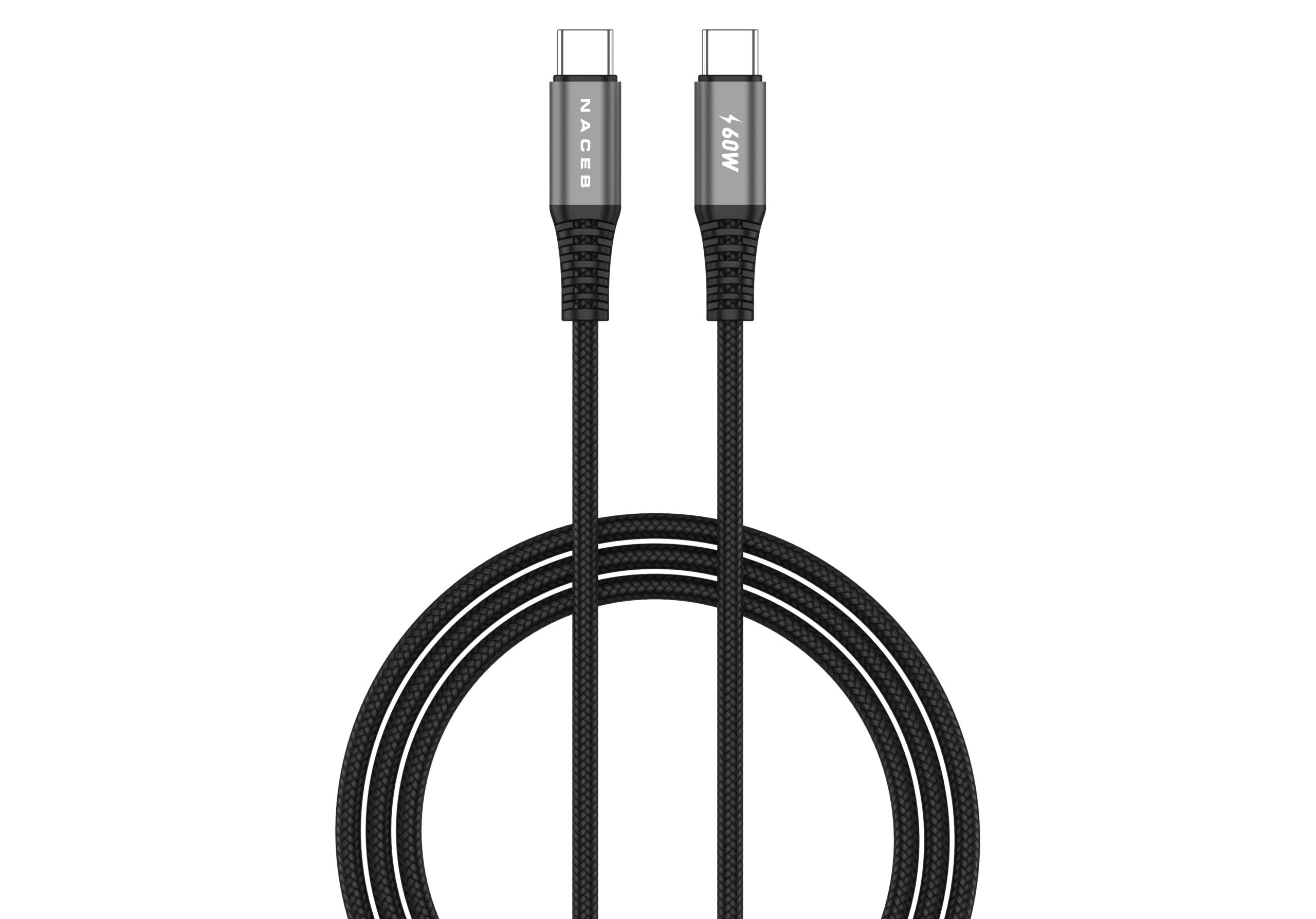Cable Tipo-C Naceb AC 60W 1M Carga Rápida y Transmisión de Datos