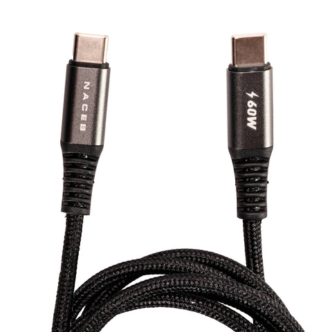 Cable Tipo-C Naceb AC 60W 1M Carga Rápida y Transmisión de Datos