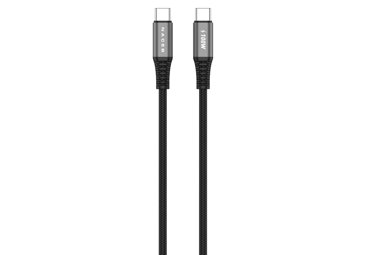 Cable Tipo-C a Tipo-C Naceb NA-0141 | Carga Cero Interrupciones 100W | Carga Ultra Rápida para Laptops y Celulares
