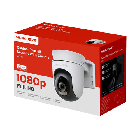 Cámara de Seguridad Exterior Mercusys MC500 - Full HD 1080p con Vista de 360° - Vigilancia Total Todo Terreno - Nuevo