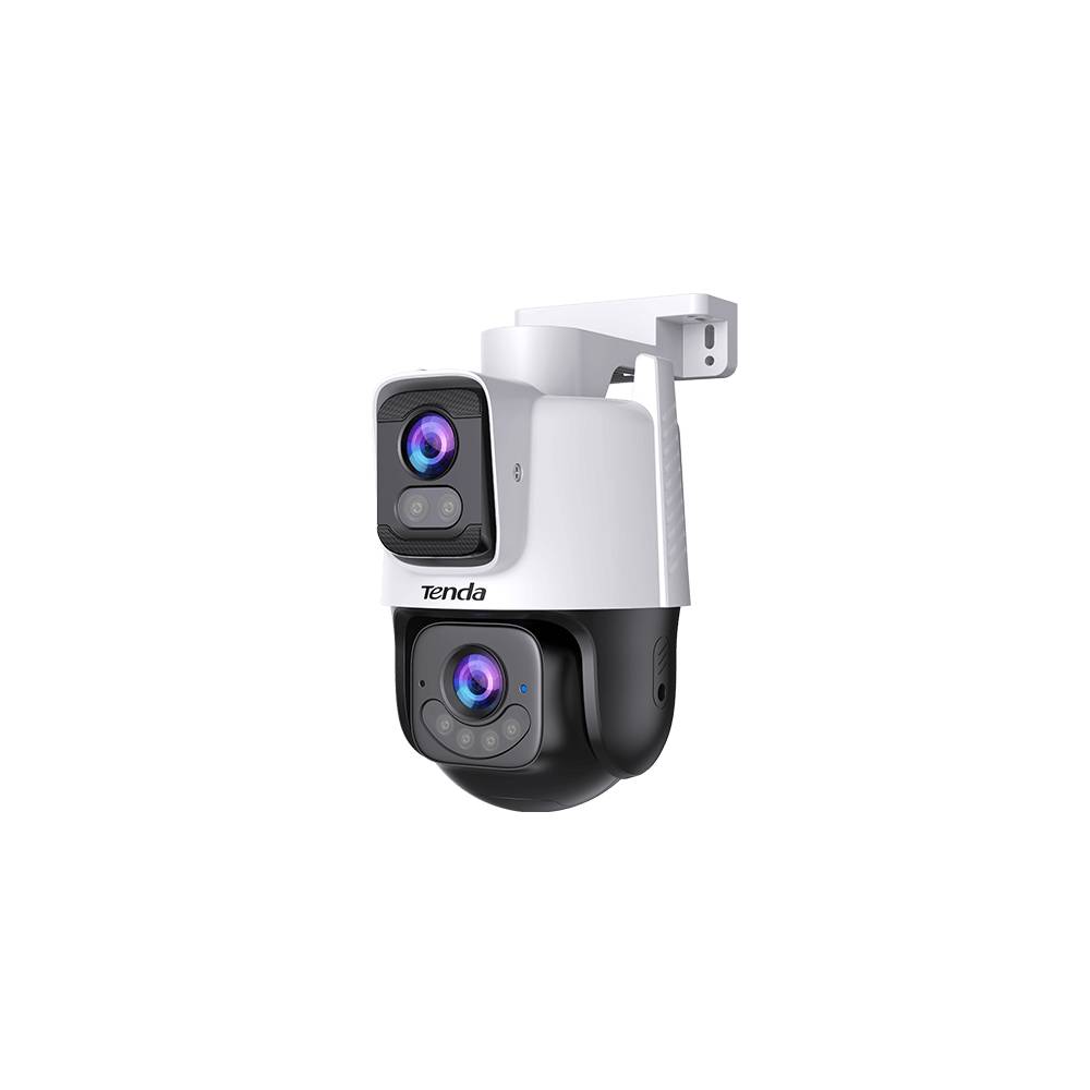 Cámara de Seguridad Doble Lente TENDA 3MP+3MP - Monitoreo Simultáneo de Dos Áreas - Reduce Eficazmente Puntos Ciegos - Cobertura Inteligente