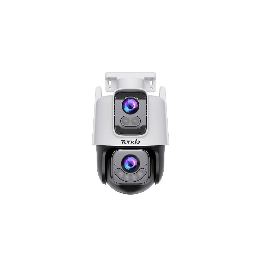 Cámara de Seguridad Doble Lente TENDA 3MP+3MP - Monitoreo Simultáneo de Dos Áreas - Reduce Eficazmente Puntos Ciegos - Cobertura Inteligente