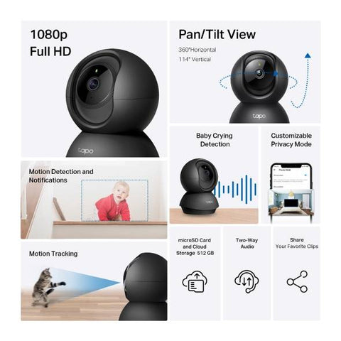 Cámara de Vigilancia Wi-Fi HD 360 Grados - Detección de Llanto de Bebé e Inteligencia Artificial - Monitor de Bebé Avanzado - Cuidado Seguro