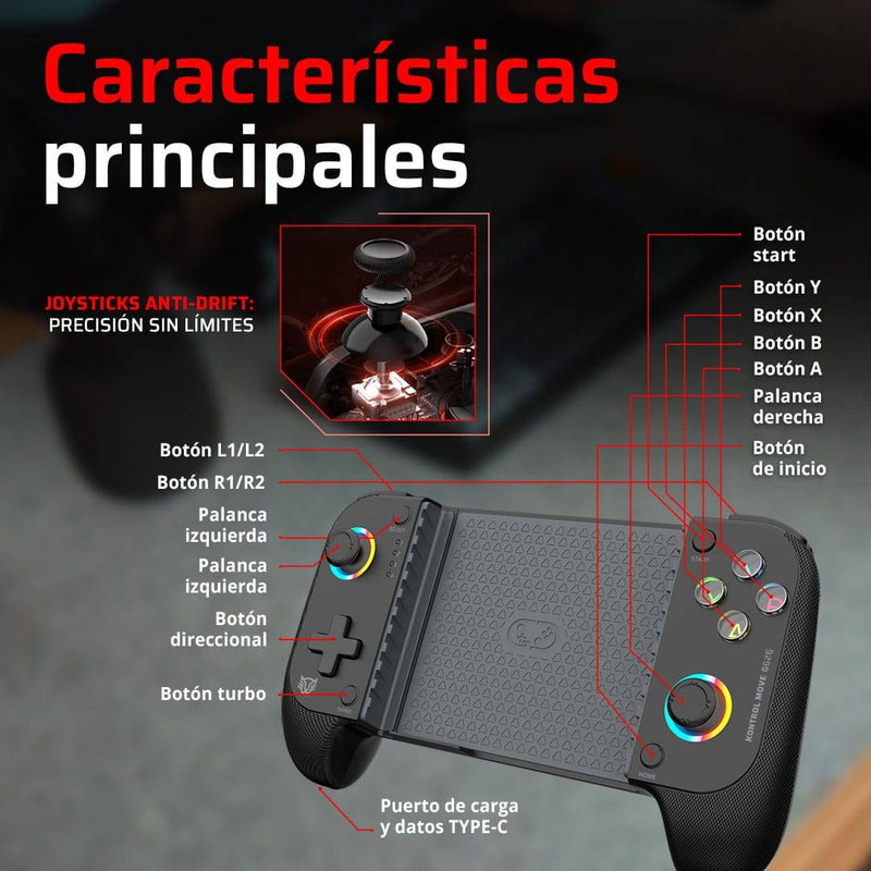 Gamepad Inalámbrico Kontrol Move G626 BALAMRUSH LEGEND SERIES  - NEGRO