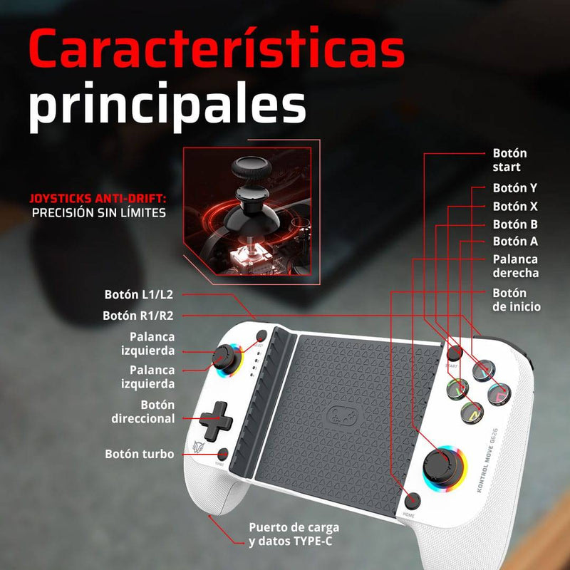 Gamepad Inalámbrico Kontrol Move G626 BALAMRUSH LEGEND SERIES  - BLANCO