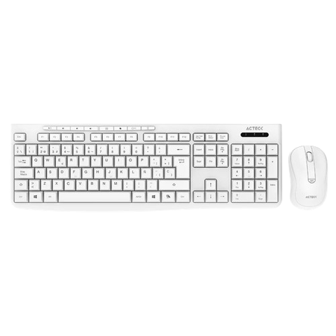 Kit Acteck Creator Prime Mk255 / Teclado Y Mouse / Inalambrico / Usb Dongle / Windows / Español / Membrana / 105 Teclas / Multimedia / Optico / 1600 Dpi Ajustable / 4 Botones / Blanco / Ac-941785