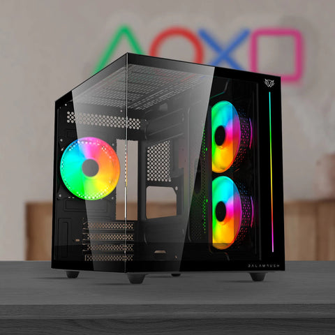 Gabinete Balam Tankprogm955 Mini Torre, Mini atx, Cristal, Negro Br-937320