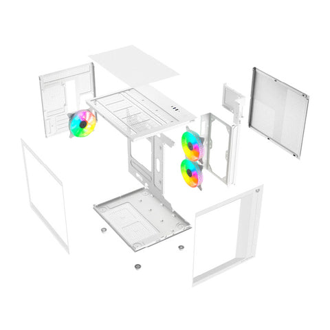 Gabinete Balam Tank prog m955, Mini torre, Mini atx, Cristal, Blanco Br-937337