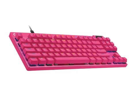 Teclado Gamer Logitech G PRO X TKL RAPID, USB. Color Rosa (920-013133) - inglés