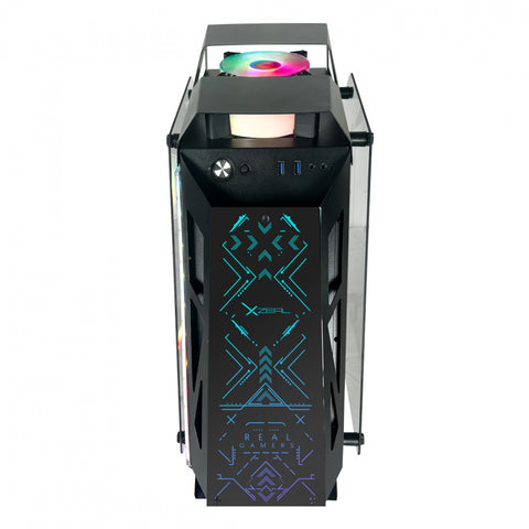 Gabinete Xzeal Irregular Rgb Negro Ir02 4 Ventiladores Argb Xzgairrgbb