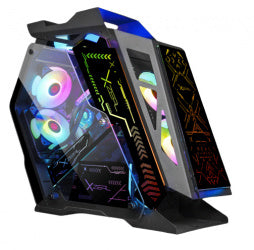 Gabinete Xzeal Irregular Rgb Negro Ir02 4 Ventiladores Argb Xzgairrgbb
