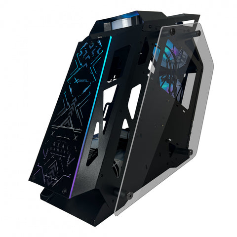 Gabinete Xzeal Irregular Rgb Negro Ir02 4 Ventiladores Argb Xzgairrgbb
