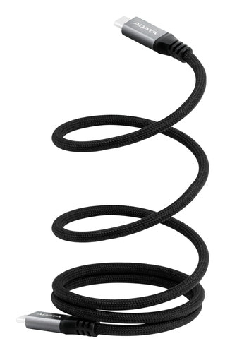 Cable Adata Usb-C A Usb-C 100Cm Nailon 4K Negro (CACCU3-100W-100AN-BK)