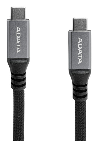 Cable Adata Usb-C A Usb-C 100Cm Nailon 4K Negro (CACCU3-100W-100AN-BK)