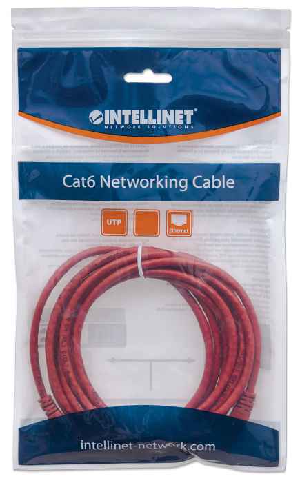 Cable Patch Intellinet Rj45 3.0M(10.0F) Cat6 Utp Rojo M-M 342179